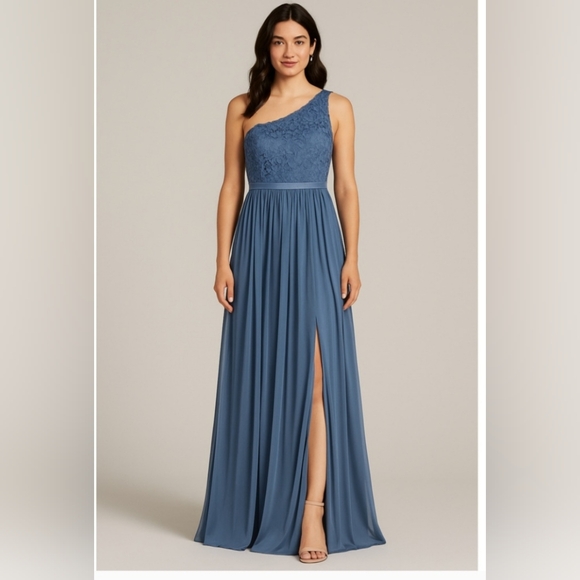 David's Bridal Dresses & Skirts - David's Bridal One-Shoulder Blue Gown